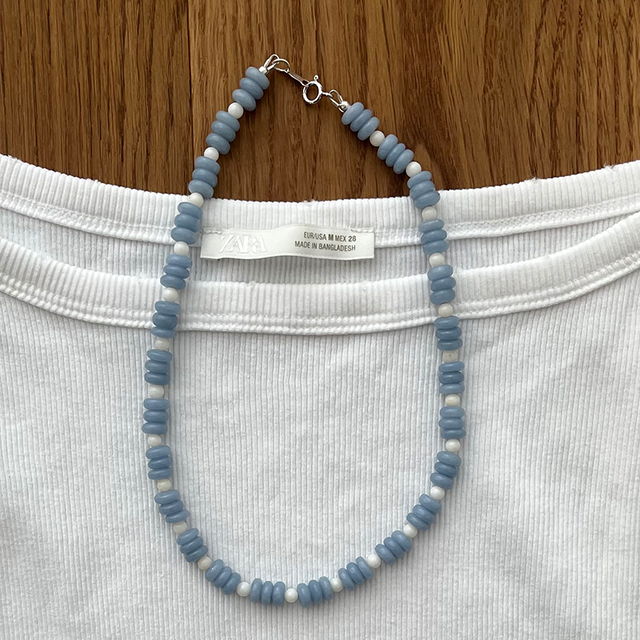 angelite born necklace